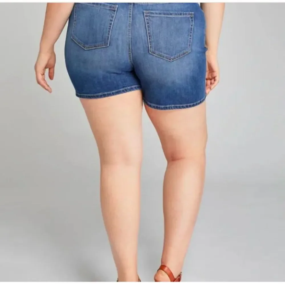 Lane Bryant Girlfriend Shorts jean denim tie waist NWT Size 26